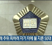 술 취해 추위 피하려 자기 차에 불 지른 50대 벌금형