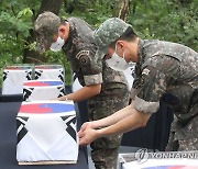 수유리 광복군 선열 17위 영현 관포하는 국방부 의장대