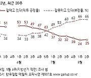 尹대통령 '긍정' 25%..지지도 하락세 멈춰[한국갤럽]