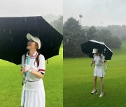채리나, 비가 와도 ♥박용근과 '골프 데이트'는 포기 못해