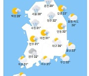 [오늘날씨] 광복절 전국 흐리고 비..낮 최고 35도