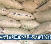 전북 농협 쌀 재고 8만 천 톤..평년보다 56% 많아