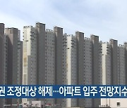[여기는 전남] 동부권 조정대상 해제..아파트 입주 전망지수 상승 외