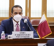 한-카타르 외교장관회담, 발언하는 카타르 외교장관