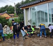 폭우에 피해 발생한 강릉 주문진읍 장덕리