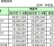 [상반기 코스피 실적][표]개별 매출액 상위20사