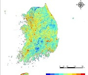 위성이 포착한 한국의 지표온도..수도권이 빨갛네