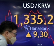 원·달러 환율 1330원 돌파, 13년 4개월래 최고