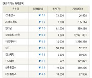 [fnRASSI]장마감, 거래소 하락 종목(CS홀딩스 -7.4% ↓)