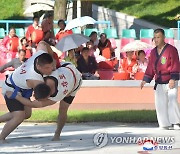 북한, 제18차 '대황소상 전국민족씨름경기' 진행