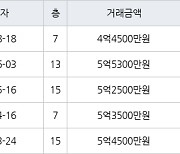 수원 영통동 영통벽적골롯데 59㎡ 4억4500만원에 거래