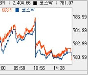 [코스피 마감]외인 현·선물 매도에 하락..2400선