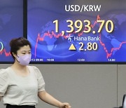 코스피, 소폭 내려 2400선 턱걸이..환율, 정부 구두개입에 1393.7원