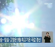 '순창군 34도' 늦더위 기승..임실·고창은 9월 최고기온 극값 경신