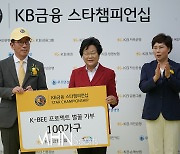 K-BEE 프로젝트 벌꿀 기부 대표로 받는 김경희 이천시장[포토]