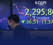 코스피, 2300선 붕괴..기관·외국인 '팔자세'에 1% 하락 마감