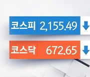 코스피 2,150선 마감..카카오뱅크·카카오페이 연중 최저점 경신