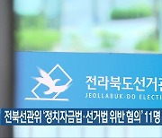 전북선관위 '정치자금법·선거법 위반 혐의' 11명 검찰 고발