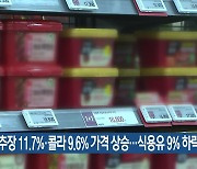 고추장 11.7%·콜라 9.6% 가격 상승..식용유 9% 하락