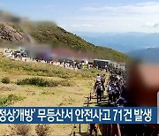 '3년 만 정상개방' 무등산서 안전사고 71건 발생