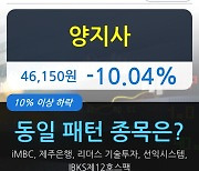 양지사, 전일대비 -10.04%.. 외국인 -9,110주 순매도