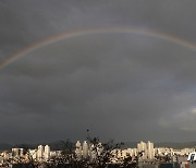 울산 하늘에 뜬 무지개