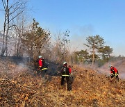 진주 주약동 산불..50여 분만에 진화