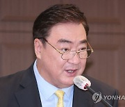 관훈 초청 토론회에서 발언하는 싱하이밍 주한 중국대사