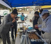 권성동 의원 “강릉 서부시장 장보러 오세요, 삼겹살 꼬치 최고예요”