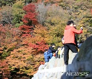 천아계곡 찾은 관광객