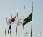 이태원 참사 추모 위한 조기 게양된 충남도청