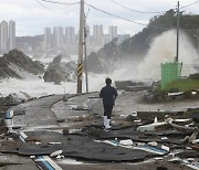 [Photo News] Post-typhoon scene in southeast Korea