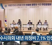 여수시의회 내년 의정비 7.1% 인상