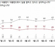 '이태원 참사' 후 尹 지지율···긍정 31%, 3개월째 횡보[NBS]