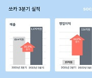 쏘카 3분기 영업이익률 10% 육박···1년 만에 662% ↑