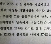 檢 “김만배, 정진상 3인방 지분 37.4%→30%→24.5%-α 순 조정”