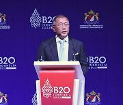 “수소가 지구를 지킵니다”…정의선 회장, ‘B20 서밋’ 기조연설