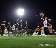 러닝하는 축구대표팀