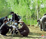 참대버드나무 심기로 고향 땅 가꾸는 북한 평원군 주민들