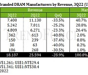 삼성전자, D램 매출 33.5% 급락…“2008년 이후 최악의 한파”