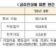 "가파른 금리 인상..내년 말까지 기업·가계 이자 33.6조↑"