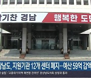 경상남도, 지원기관 12개 센터 폐지…예산 59억 감액