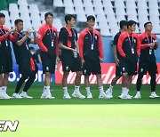 에듀케에션 시티 스타디움 답사 축구대표팀,'햇볕은 싫어' [사진]