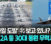 [영상] 美, 가데나 공군기지서 대북 위력시위… F-22A 등 30여대 동원