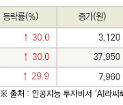 [fnRASSI]오늘의 상한가, 코퍼스코리아 30.0% ↑