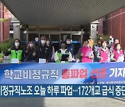 부산 학교비정규직노조 오늘 하루 파업…172개교 급식 중단