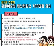 안성시, 12월 1일부터 제2차 문화예술인 재난지원금 접수 시작