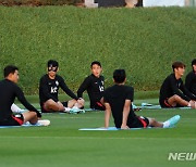 훈련하는 축구대표팀