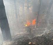 헬기 산에 추락해 산불 발생