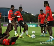 한국전 앞두고 막바지 훈련하는 가나 축구대표팀